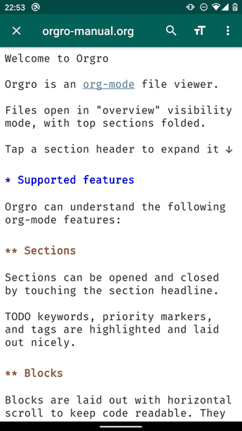 Orgro screenshot
