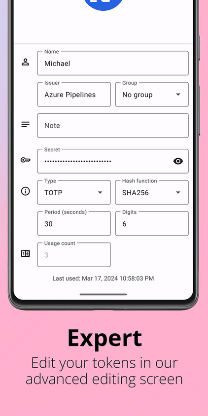 Aegis Authenticator screenshot