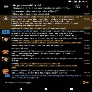 Quasseldroid screenshot