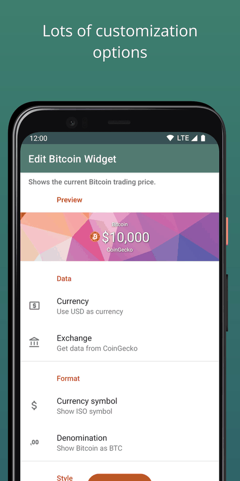 Simple Crypto Widget screenshot