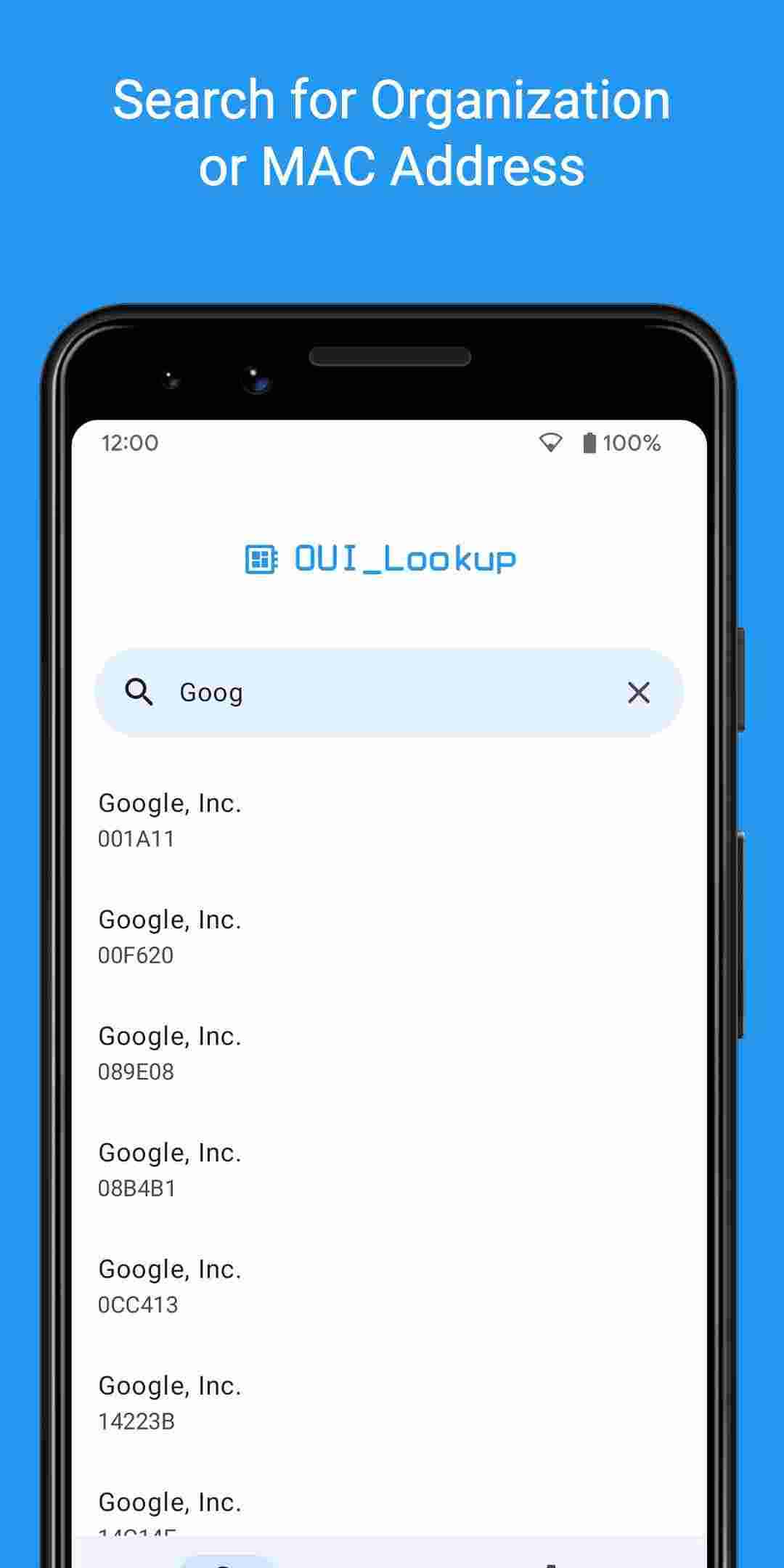 OUI Lookup and Database screenshot