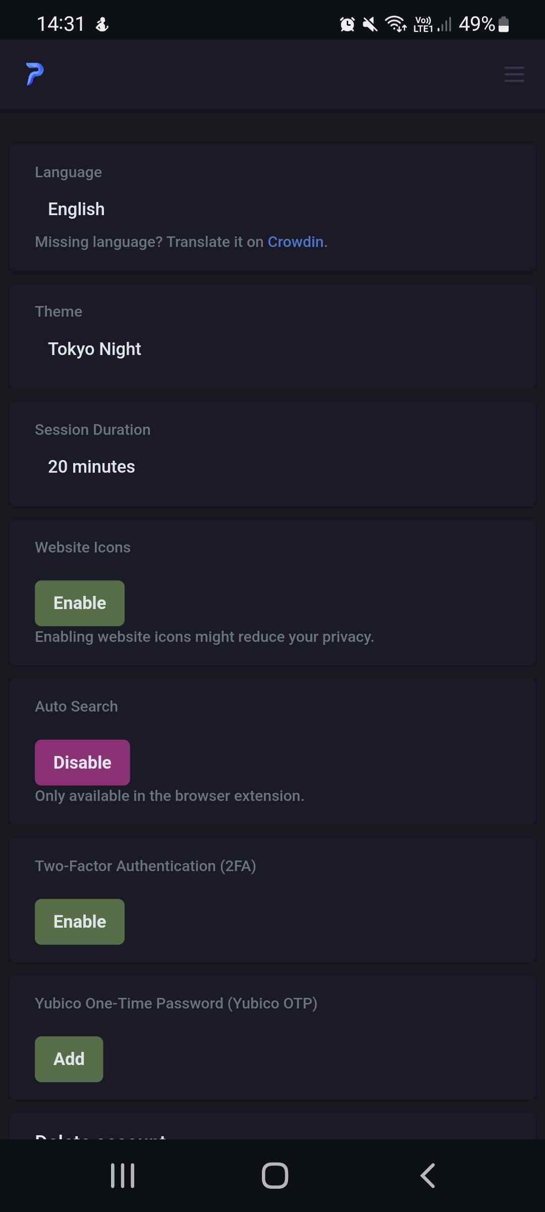 Passky screenshot