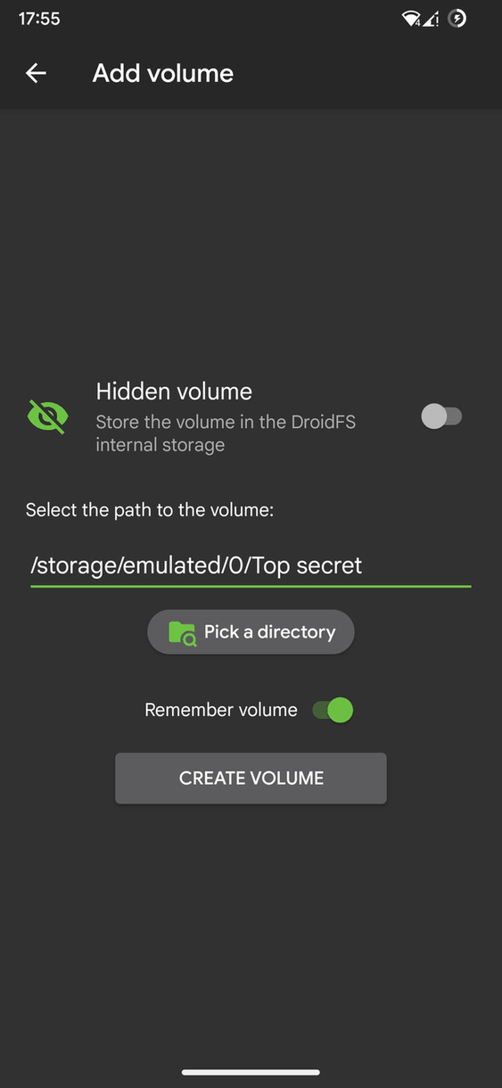 DroidFS screenshot