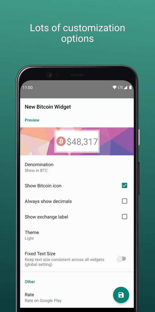Simple Crypto Widget screenshot