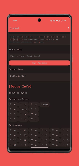 Brainf screenshot