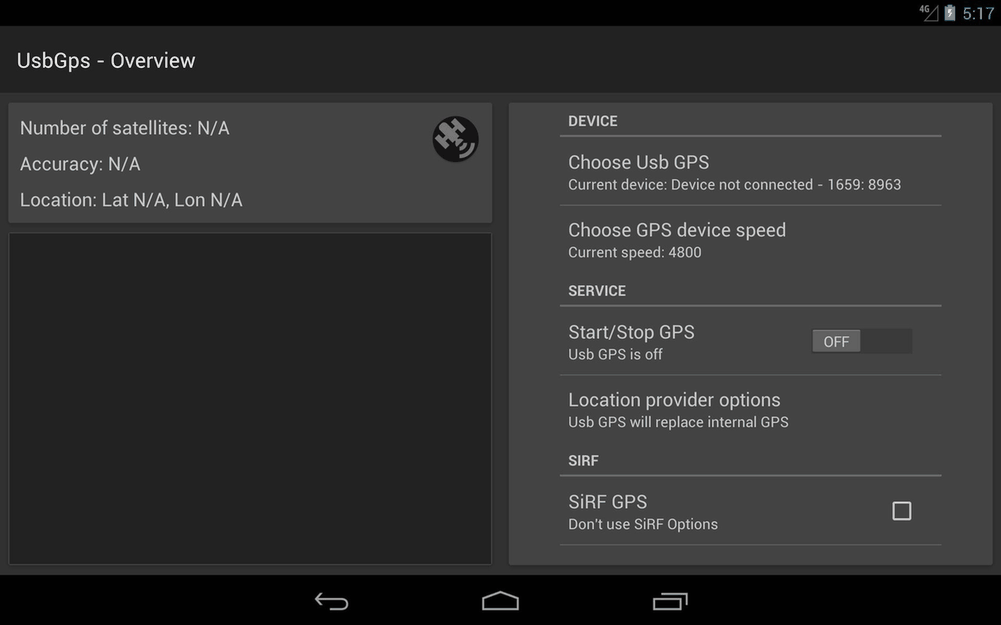 UsbGps4Droid screenshot