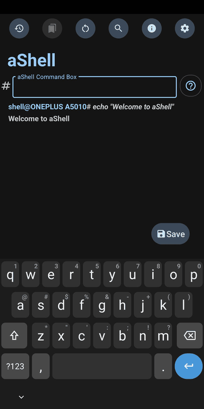aShell screenshot
