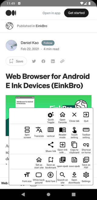 EinkBro screenshot