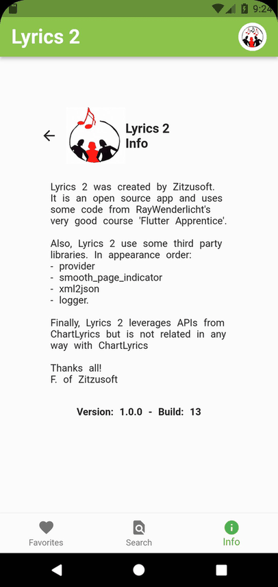 Lyrics 2 screenshot
