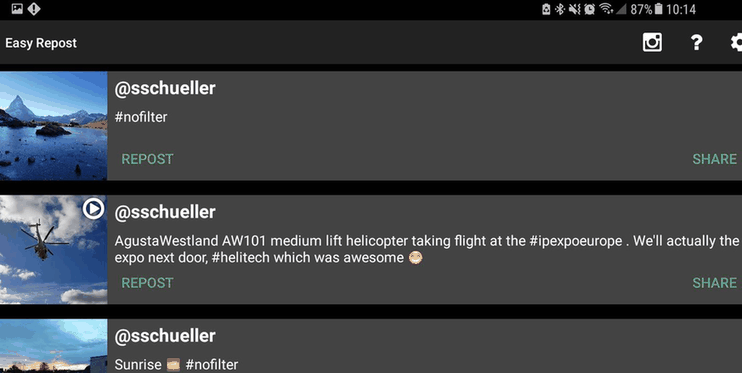 Easy Repost and Downloader for Instagram screenshot