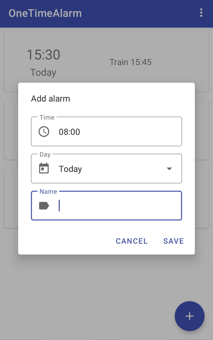 OneTimeAlarm screenshot