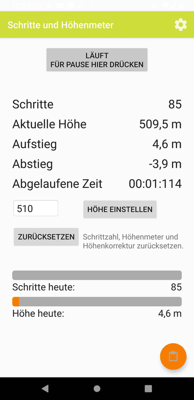 Step and Height Counter screenshot