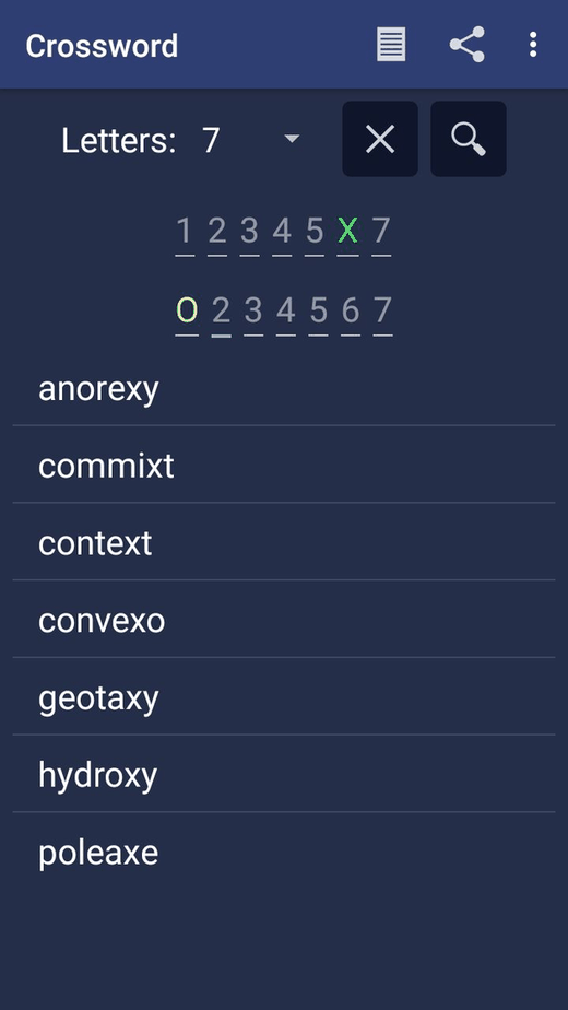 Crossword screenshot