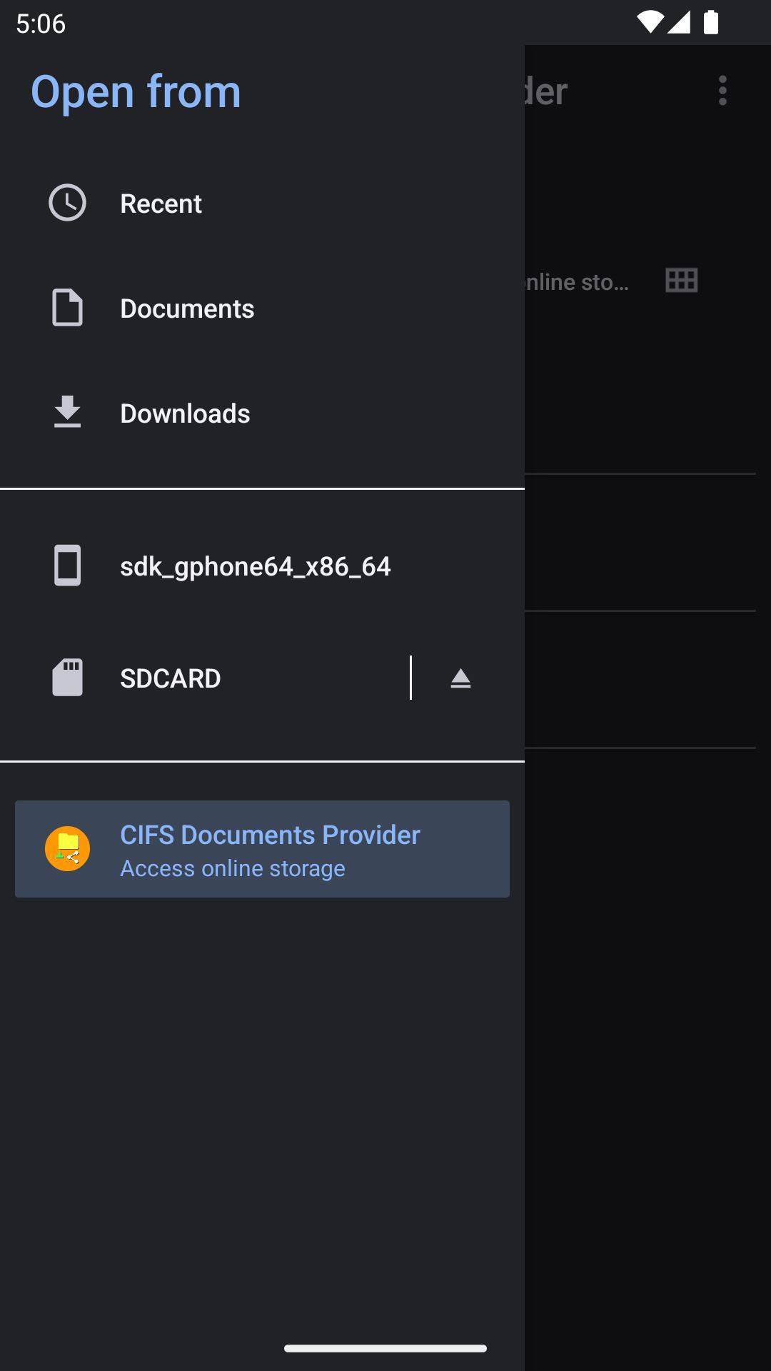 CIFS Documents Provider screenshot