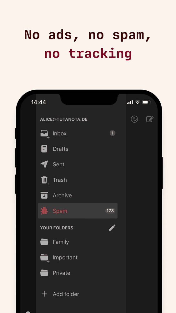 Tuta Mail screenshot