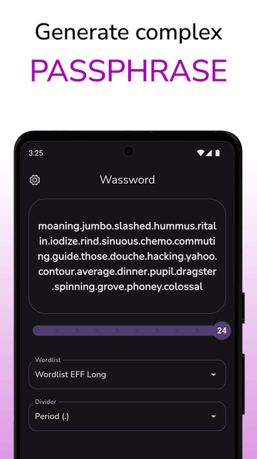 Wassword screenshot