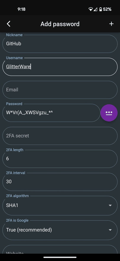Passy screenshot