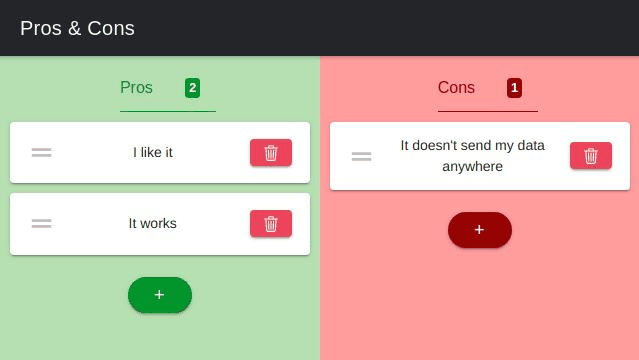 Open Pros Cons screenshot