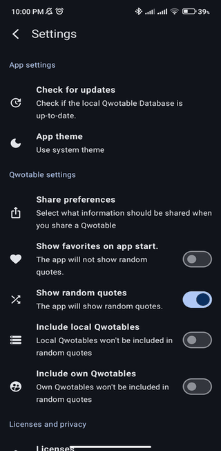 Qwotable screenshot