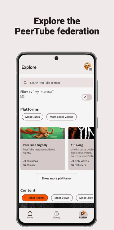 PeerTube screenshot