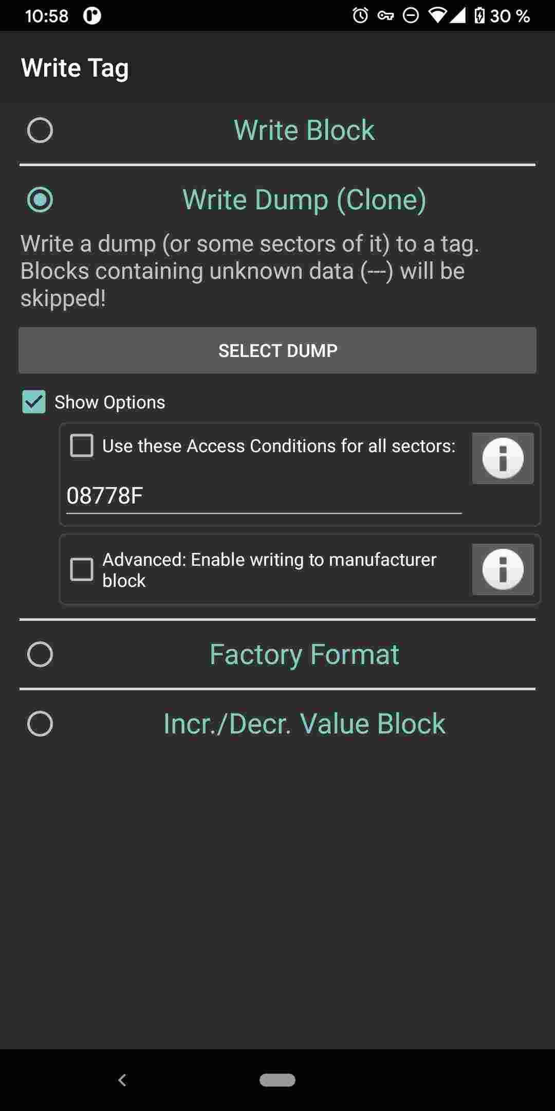 MIFARE Classic Tool screenshot