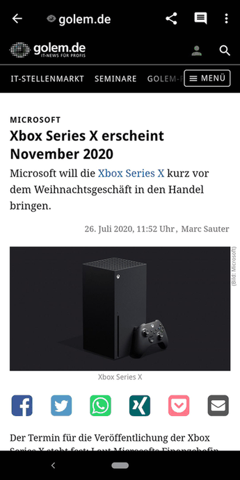Unofficial Golem.de Reader screenshot